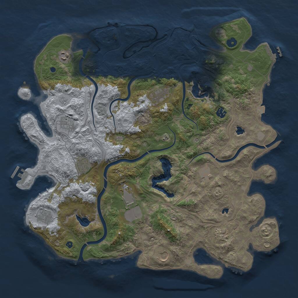 Rust Map: Procedural Map, Size: 4500, Seed: 719032033, 17 Monuments