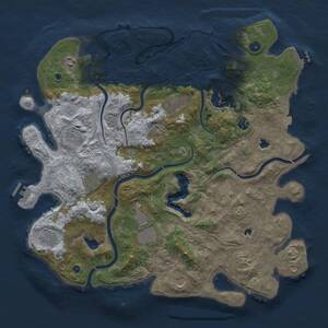 Thumbnail Rust Map: Procedural Map, Size: 4500, Seed: 719032033, 17 Monuments