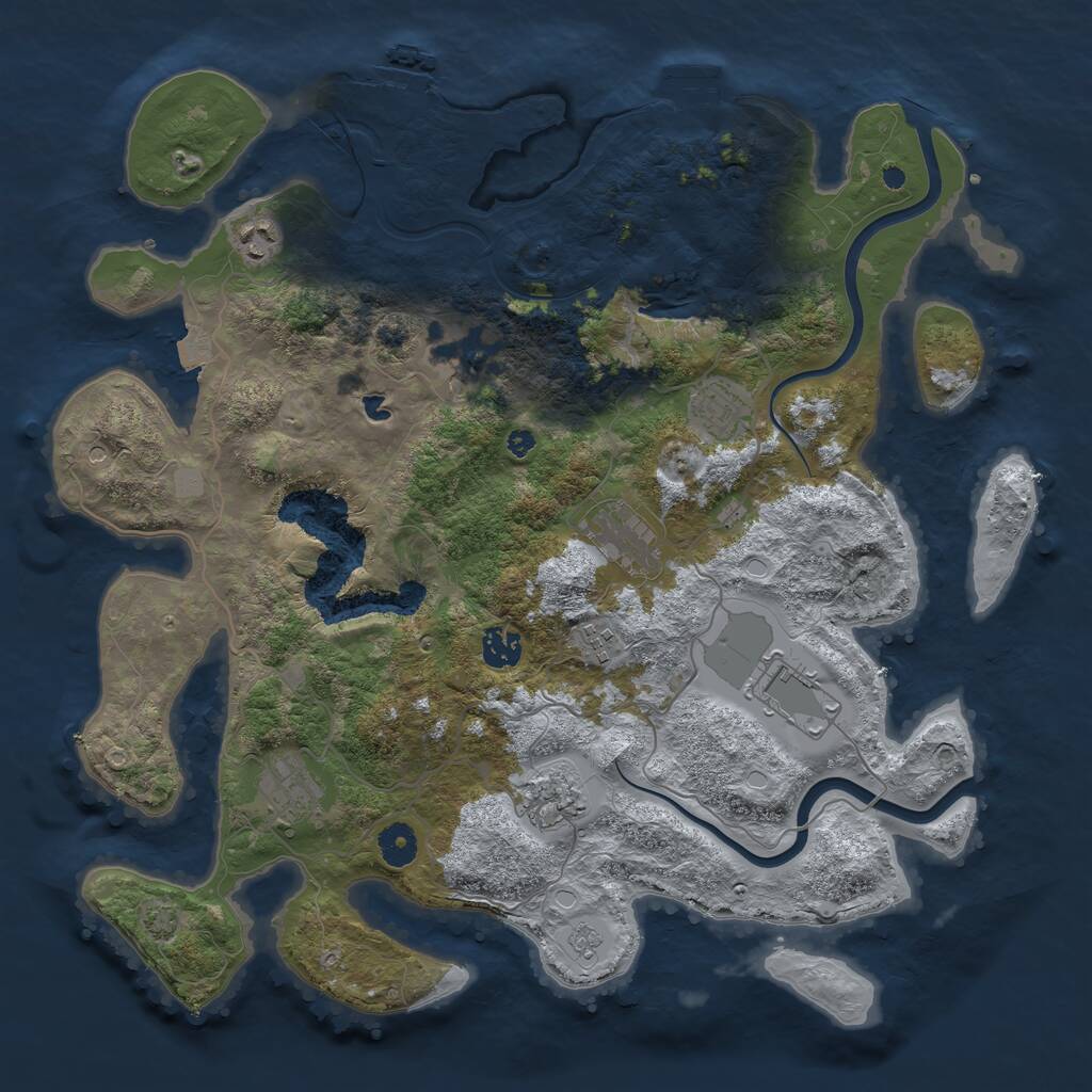 Rust Map: Procedural Map, Size: 4000, Seed: 58869, 15 Monuments