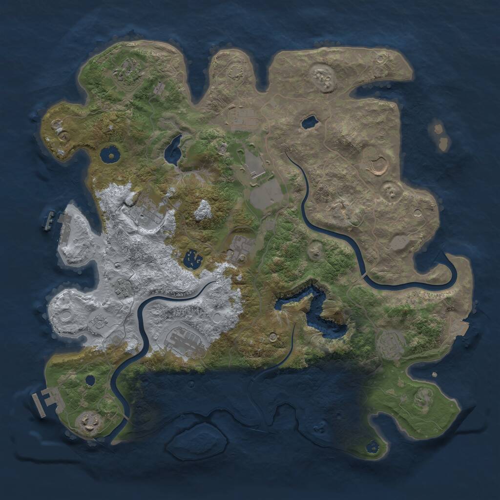Rust Map: Procedural Map, Size: 4000, Seed: 12072025, 17 Monuments