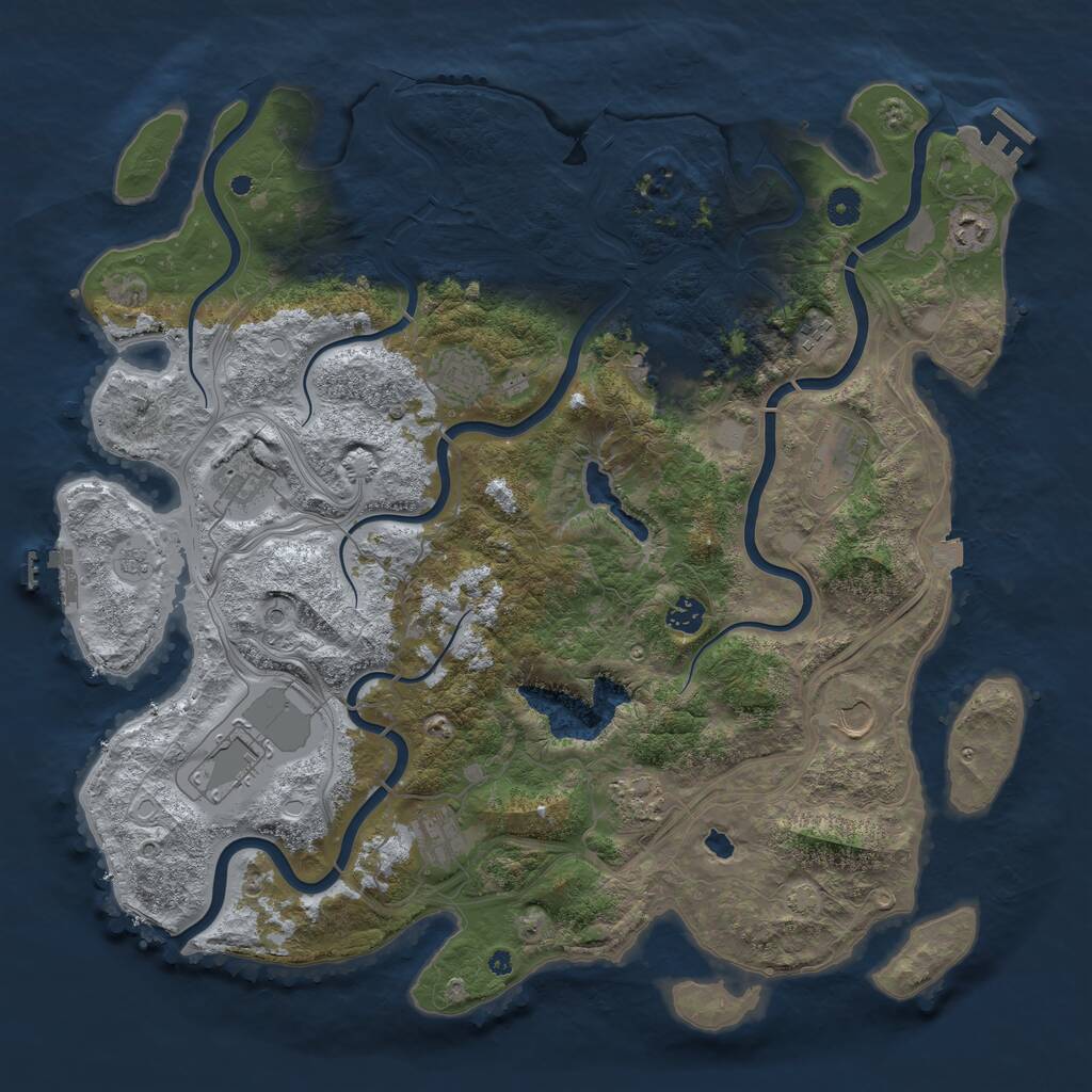Rust Map: Procedural Map, Size: 4450, Seed: 55656, 17 Monuments