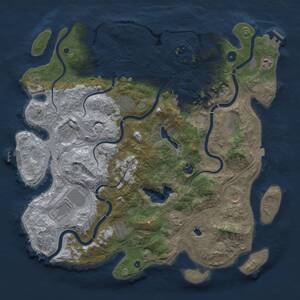 Thumbnail Rust Map: Procedural Map, Size: 4450, Seed: 55656, 17 Monuments