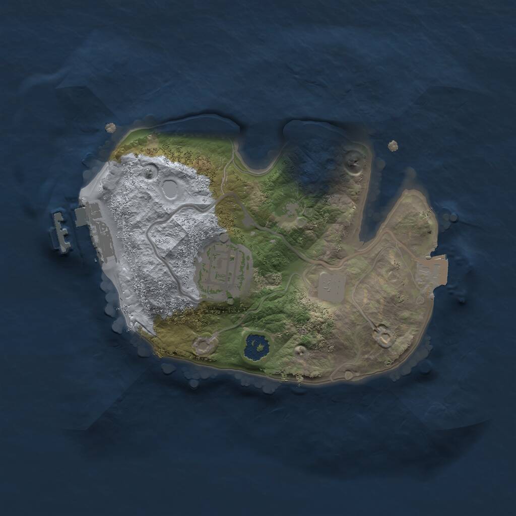 Rust Map: Procedural Map, Size: 2000, Seed: 55656, 3 Monuments