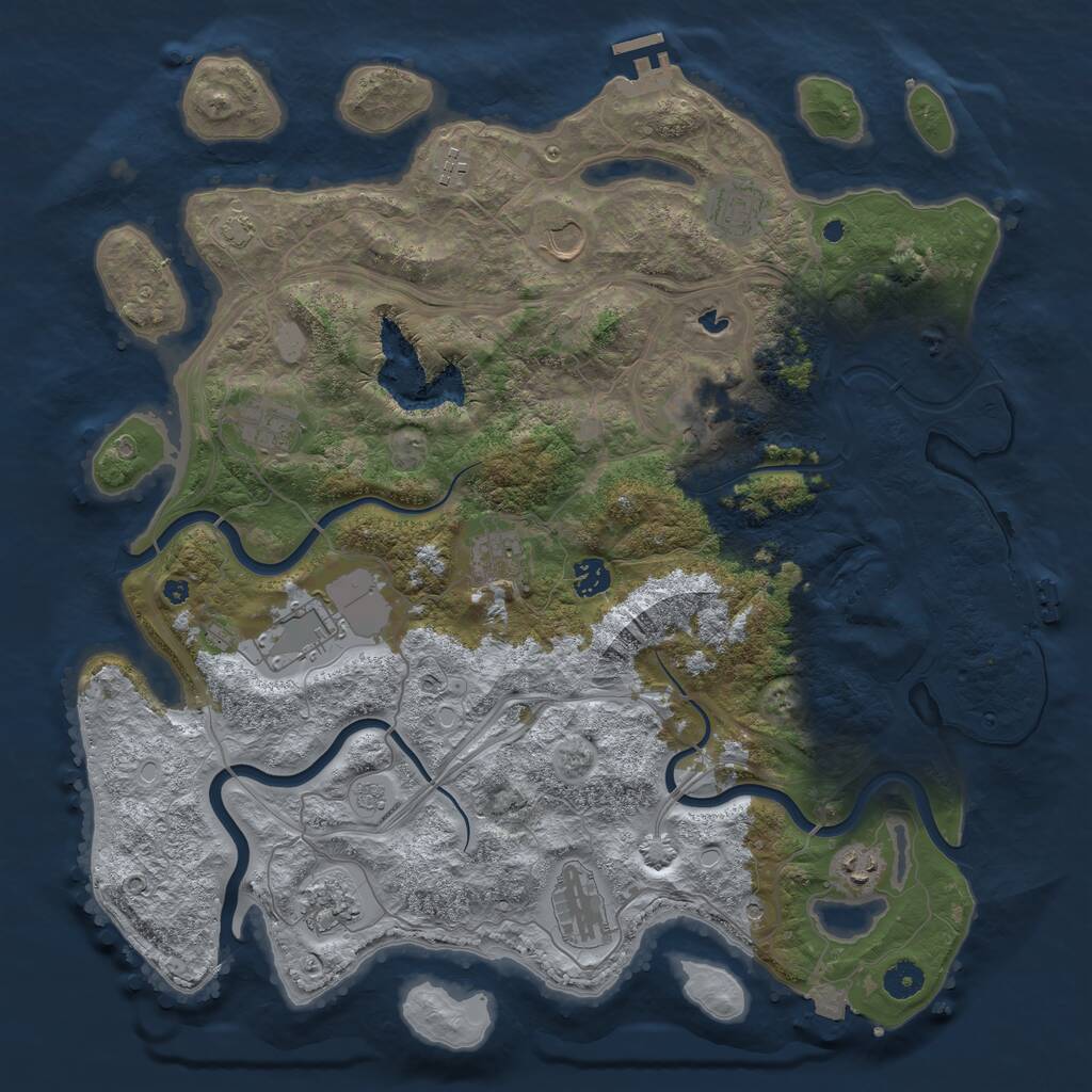 Rust Map: Procedural Map, Size: 4250, Seed: 2068146411, 17 Monuments