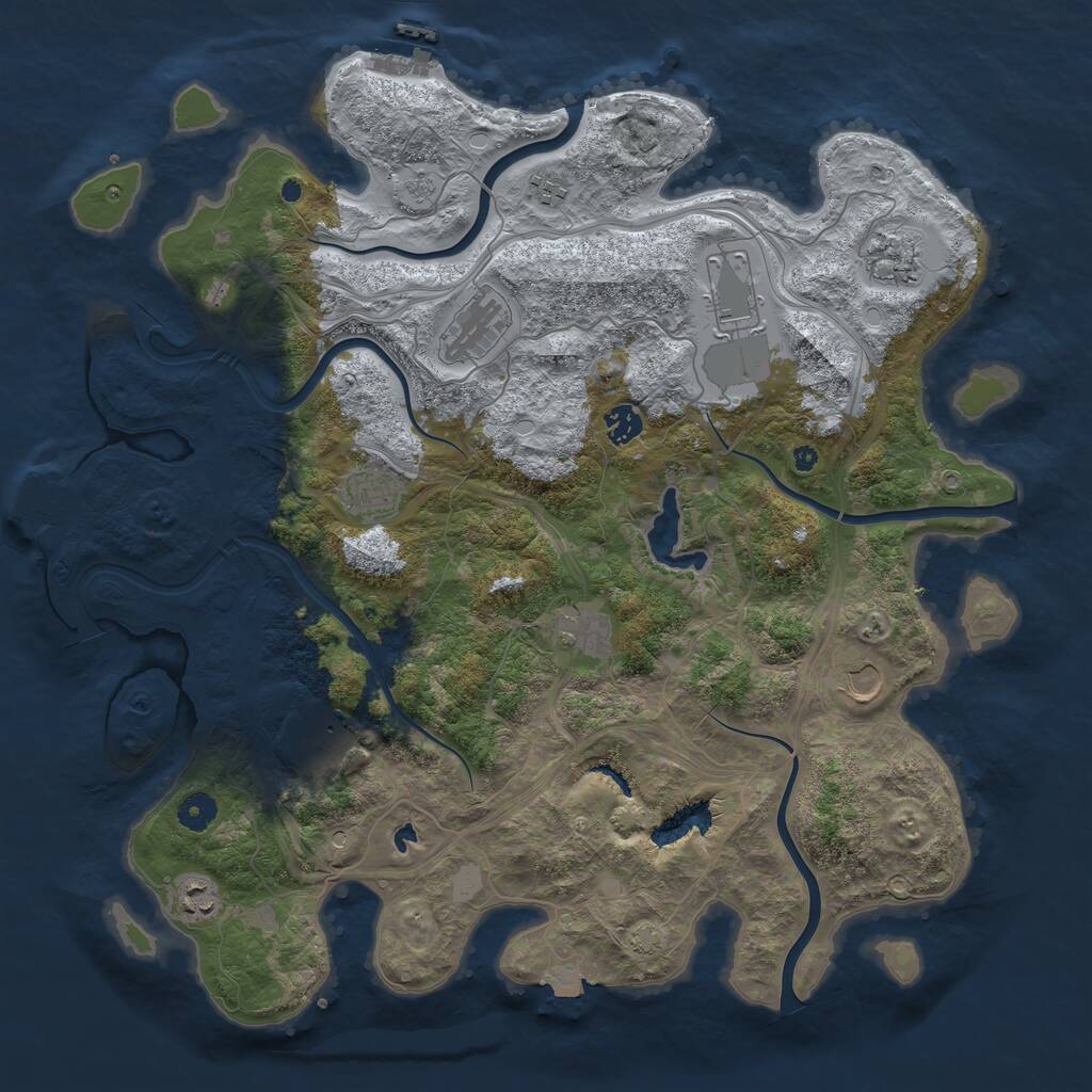 Rust Map: Procedural Map, Size: 4311, Seed: 1, 16 Monuments