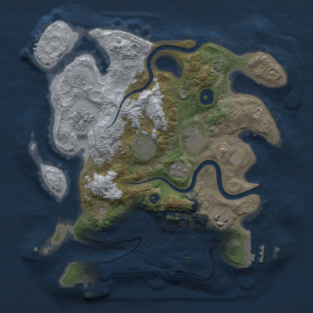Rust Map: Procedural Map, Size: 3000, Seed: 9911, 11 Monuments