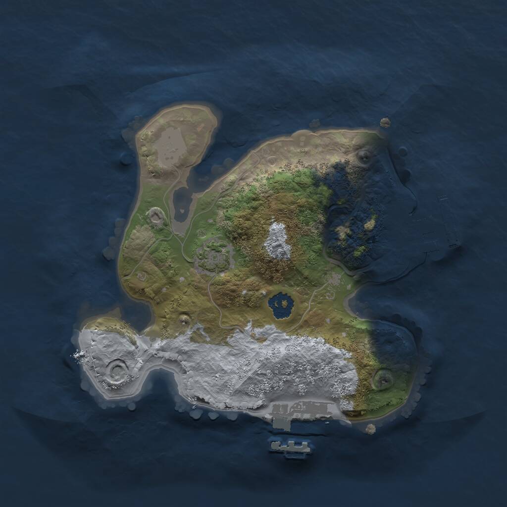 Rust Map: Procedural Map, Size: 2000, Seed: 517517590, 4 Monuments
