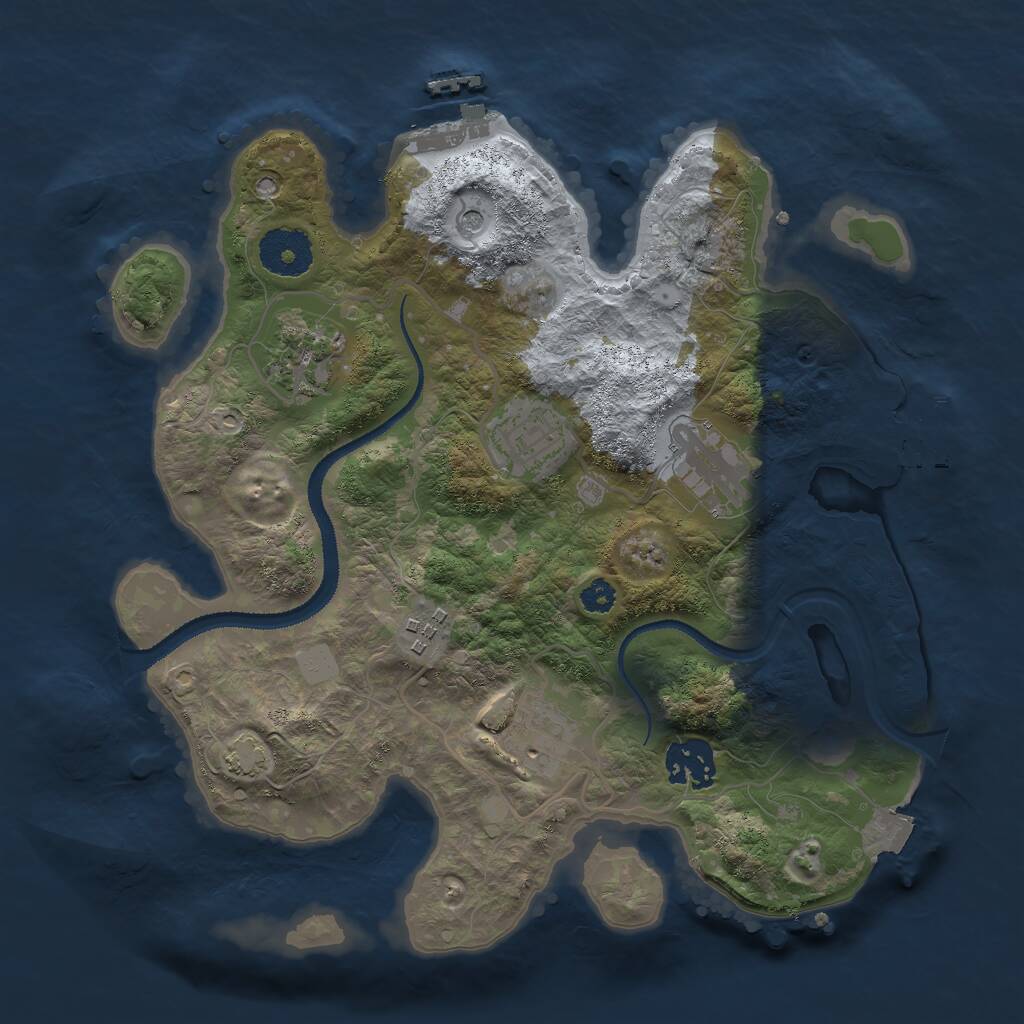 Rust Map: Procedural Map, Size: 3000, Seed: 1286292115, 11 Monuments