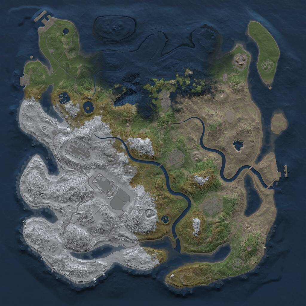 Rust Map: Procedural Map, Size: 4000, Seed: 241571992, 15 Monuments