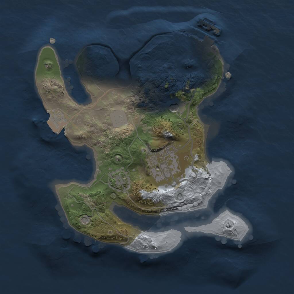 Rust Map: Procedural Map, Size: 1999, Seed: 3906247, 5 Monuments