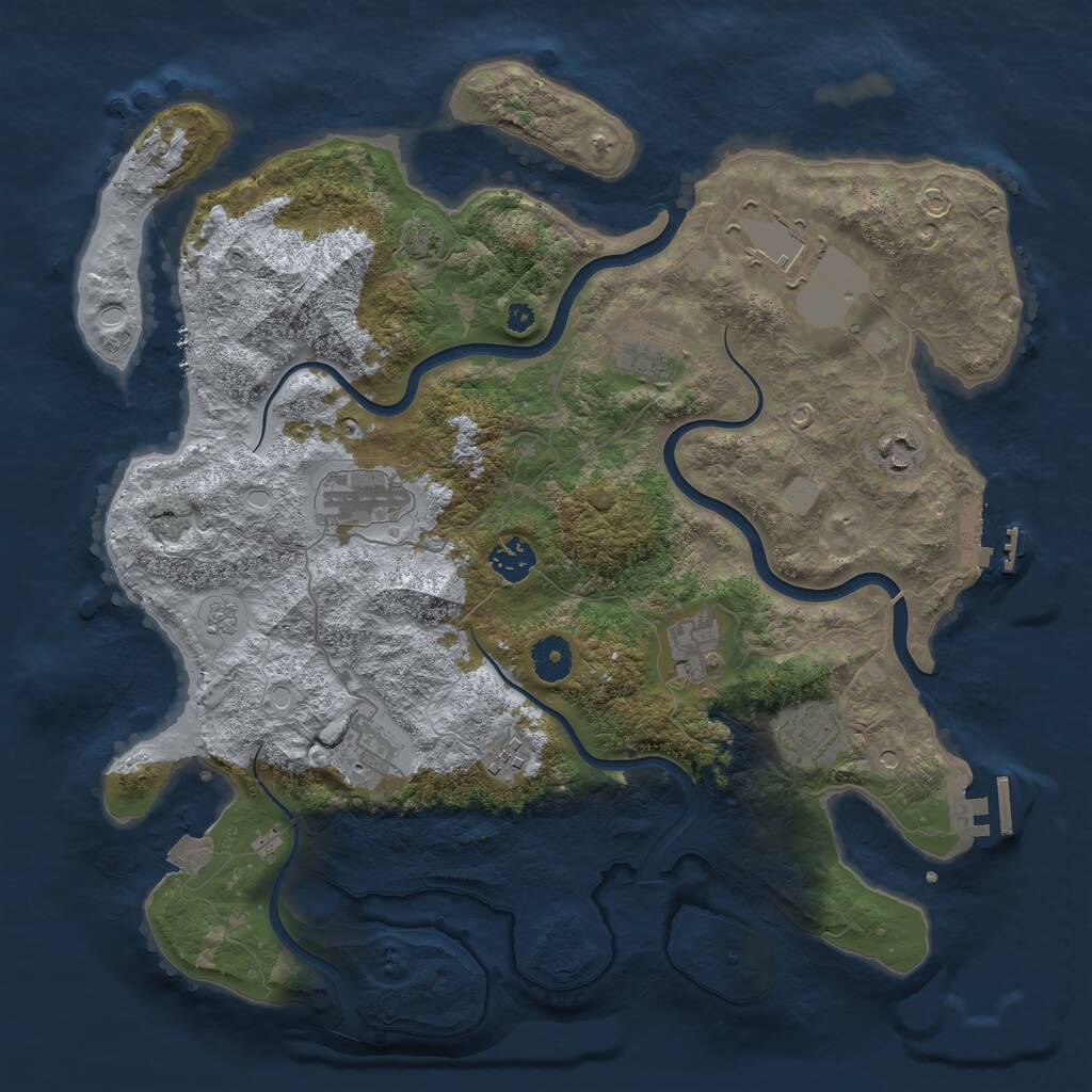 Rust Map: Procedural Map, Size: 3800, Seed: 81476, 15 Monuments
