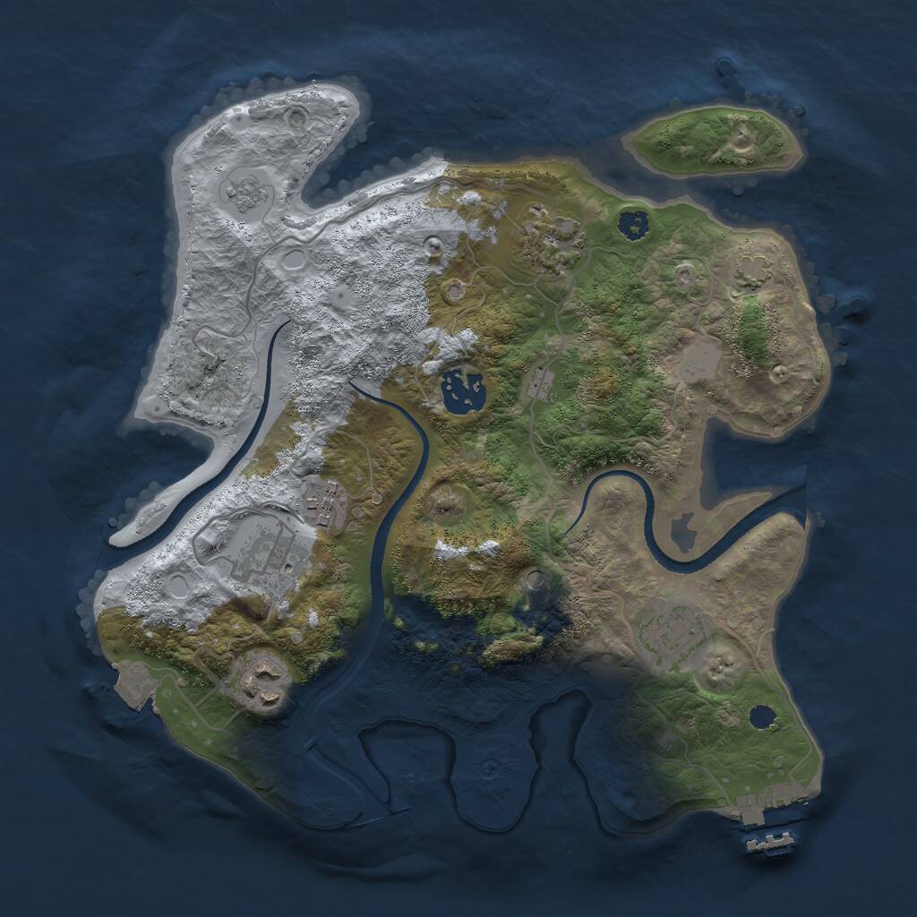 Rust Map: Procedural Map, Size: 3000, Seed: 2126143361, 11 Monuments