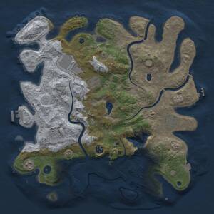 Thumbnail Rust Map: Procedural Map, Size: 4000, Seed: 885834715, 13 Monuments