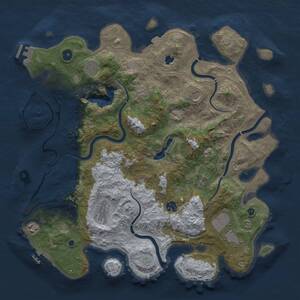 Thumbnail Rust Map: Procedural Map, Size: 4250, Seed: 127106517, 14 Monuments
