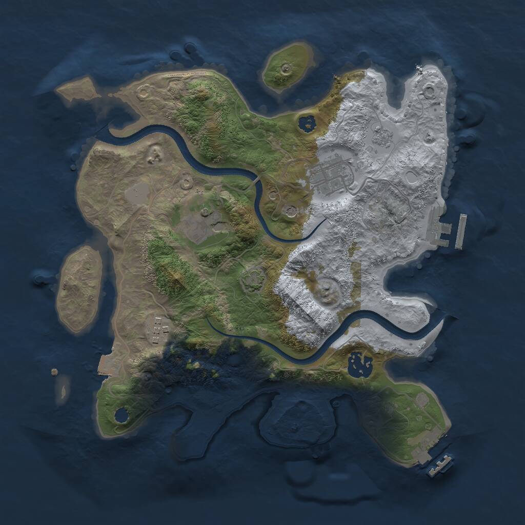 Rust Map: Procedural Map, Size: 3000, Seed: 8793, 10 Monuments