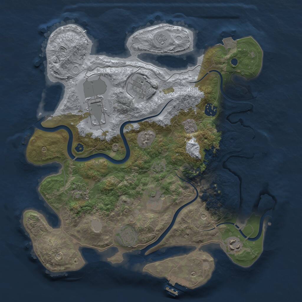 Rust Map: Procedural Map, Size: 3500, Seed: 830180435, 14 Monuments