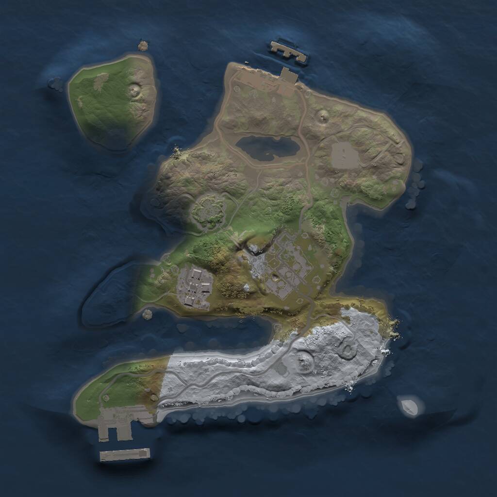 Rust Map: Procedural Map, Size: 2000, Seed: 98761, 6 Monuments