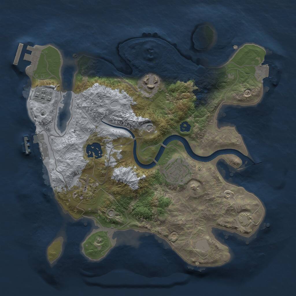 Rust Map: Procedural Map, Size: 2700, Seed: 1372041790, 10 Monuments