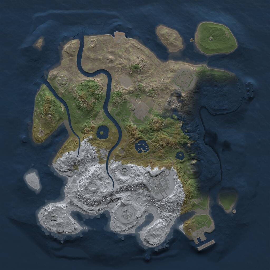 Rust Map: Procedural Map, Size: 3000, Seed: 127661, 11 Monuments