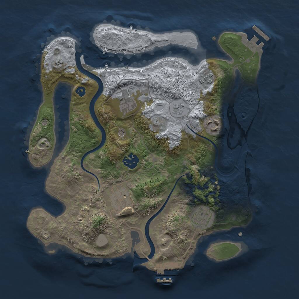 Rust Map: Procedural Map, Size: 3000, Seed: 683415, 11 Monuments