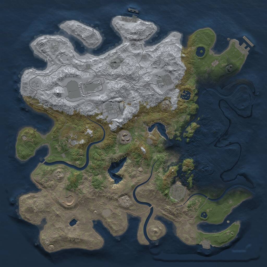 Rust Map: Procedural Map, Size: 4000, Seed: 54781002, 15 Monuments