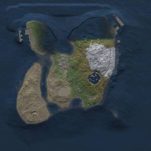 Thumbnail Rust Map: Procedural Map, Size: 2000, Seed: 34523, 5 Monuments
