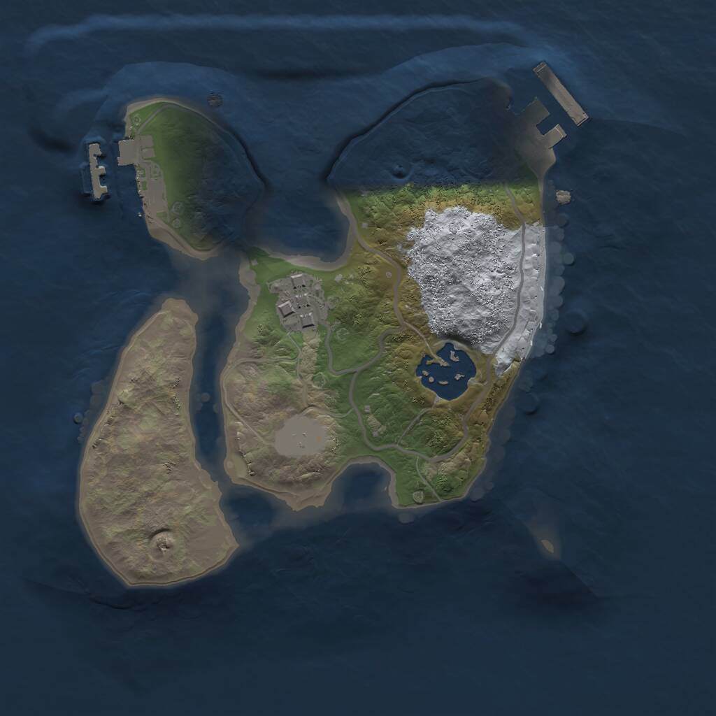 Rust Map: Procedural Map, Size: 2000, Seed: 34523, 5 Monuments
