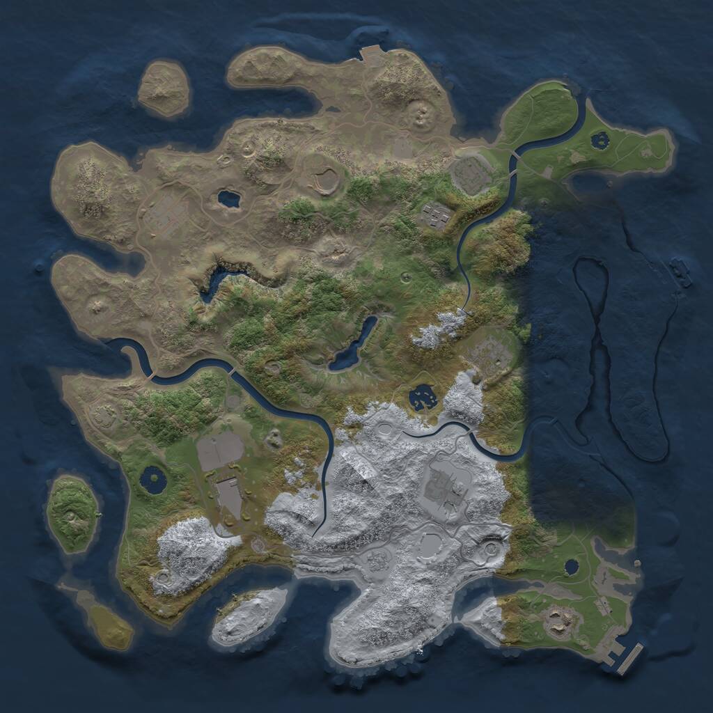 Rust Map: Procedural Map, Size: 4000, Seed: 12126, 15 Monuments