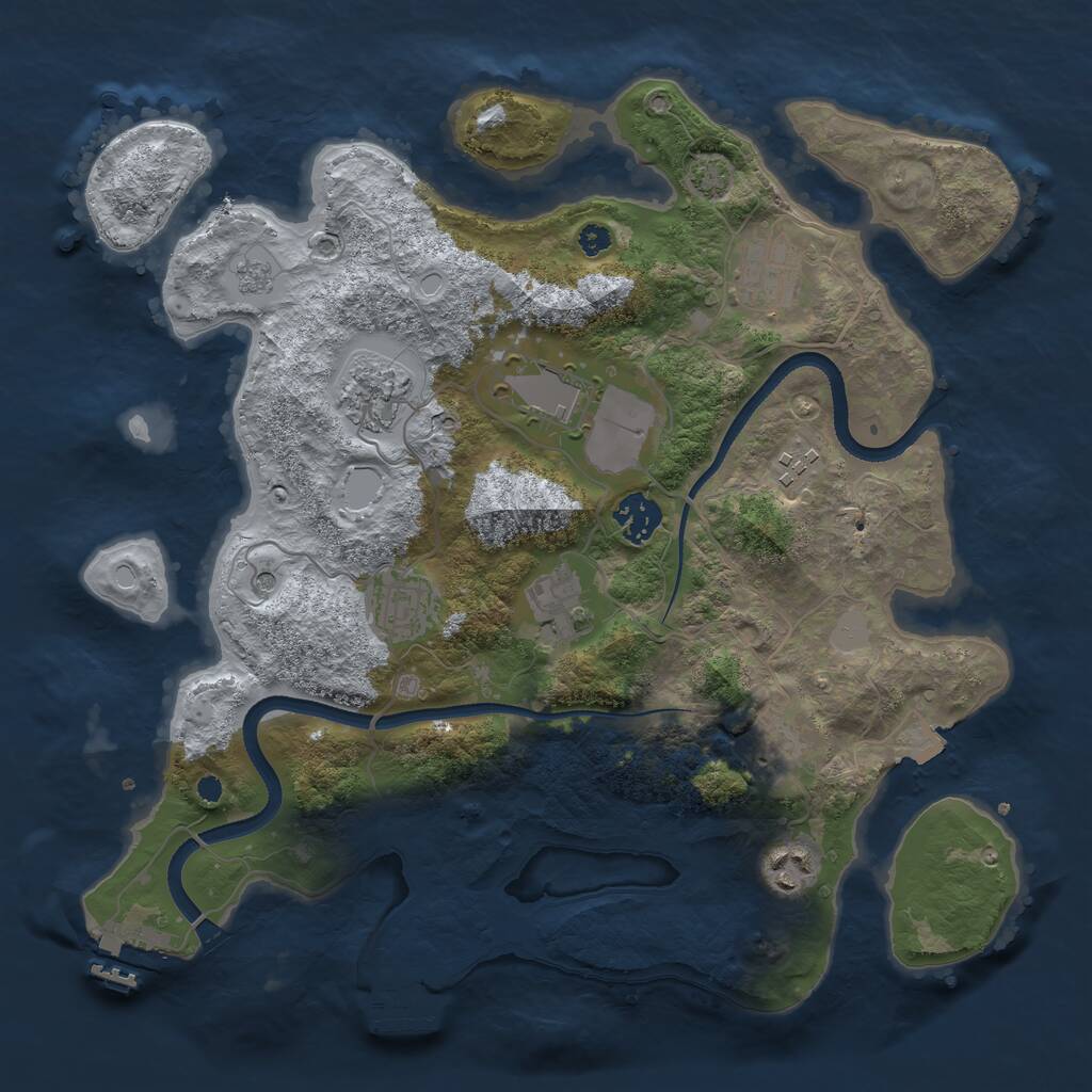 Rust Map: Procedural Map, Size: 3500, Seed: 1653530209, 15 Monuments