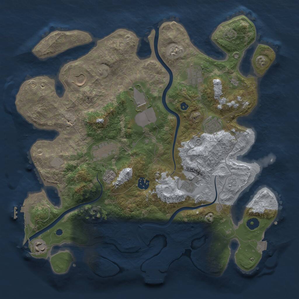 Rust Map: Procedural Map, Size: 3750, Seed: 428475631, 15 Monuments
