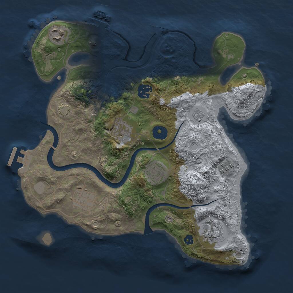 Rust Map: Procedural Map, Size: 3000, Seed: 175332954, 13 Monuments