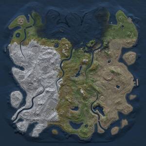 Thumbnail Rust Map: Procedural Map, Size: 4500, Seed: 268156099, 14 Monuments