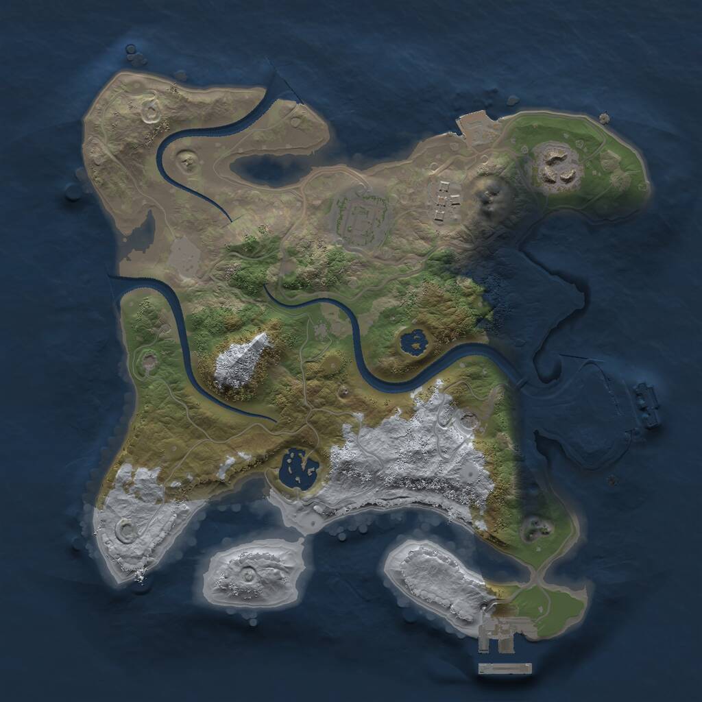 Rust Map: Procedural Map, Size: 2650, Seed: 222669675, 8 Monuments