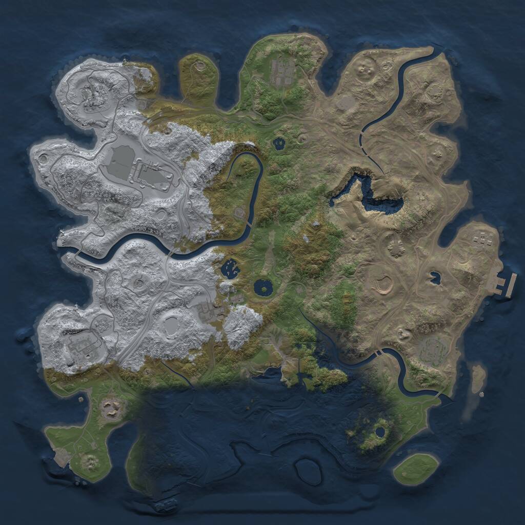 Rust Map: Procedural Map, Size: 4250, Seed: 888840566, 16 Monuments