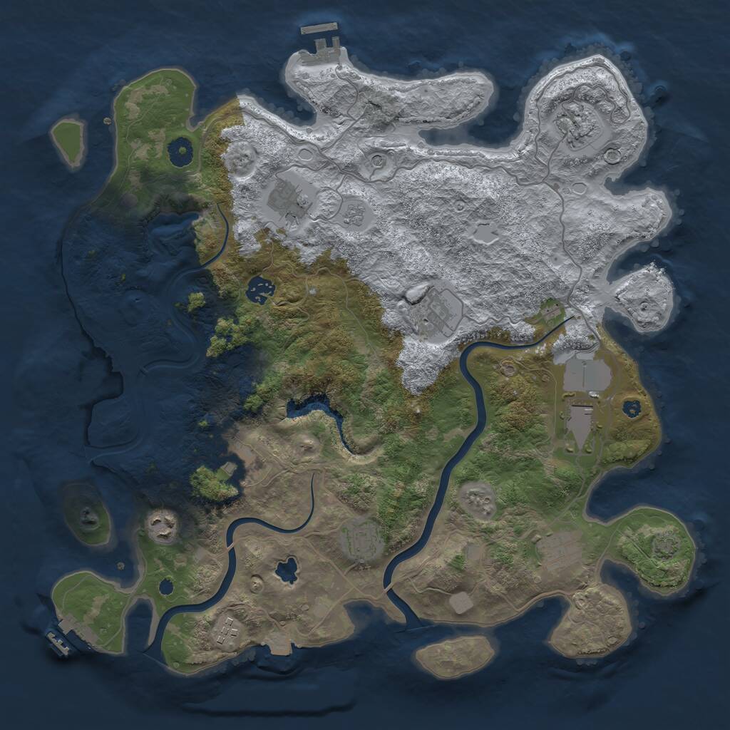 Rust Map: Procedural Map, Size: 4000, Seed: 46038632, 16 Monuments