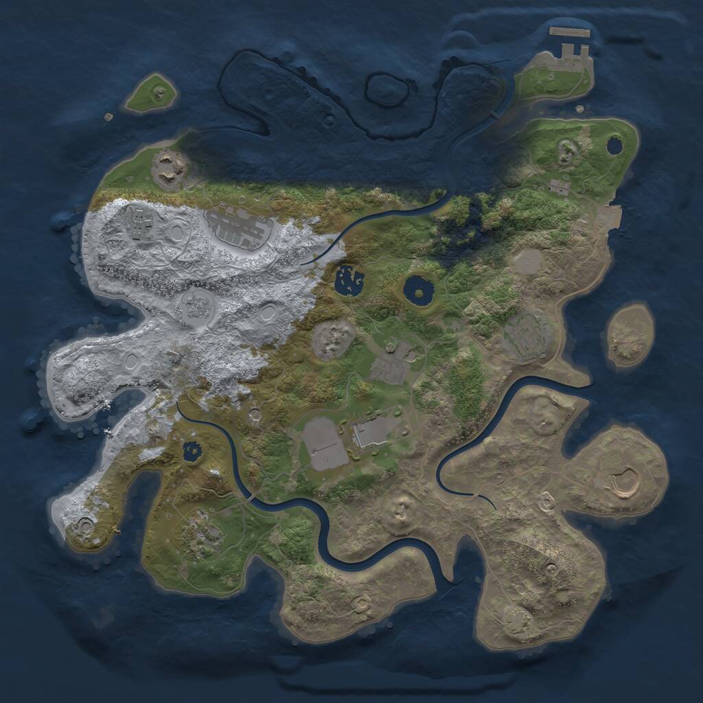 Rust Map: Procedural Map, Size: 3500, Seed: 324334, 14 Monuments