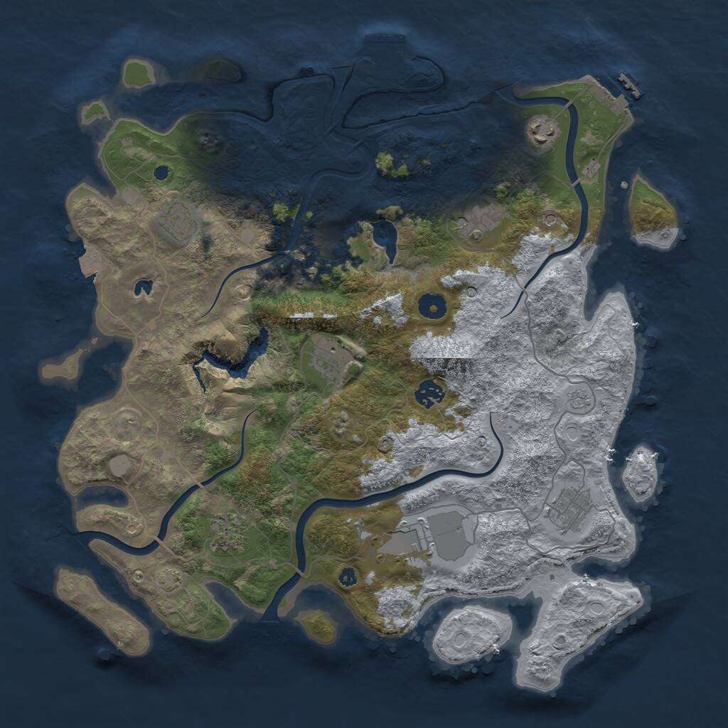 Rust Map: Procedural Map, Size: 4000, Seed: 330910410, 15 Monuments