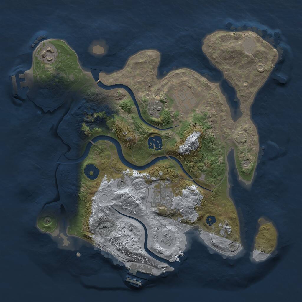 Rust Map: Procedural Map, Size: 3000, Seed: 1464683309, 11 Monuments