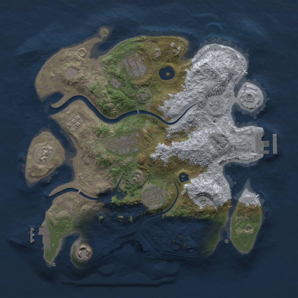 Rust Map: Procedural Map, Size: 3000, Seed: 2681740, 11 Monuments