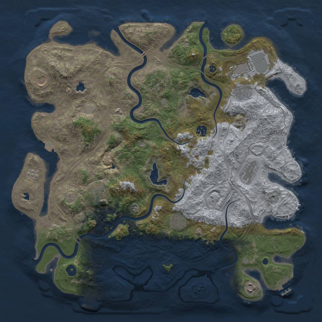 Rust Map: Procedural Map, Size: 4500, Seed: 1590510210, 16 Monuments