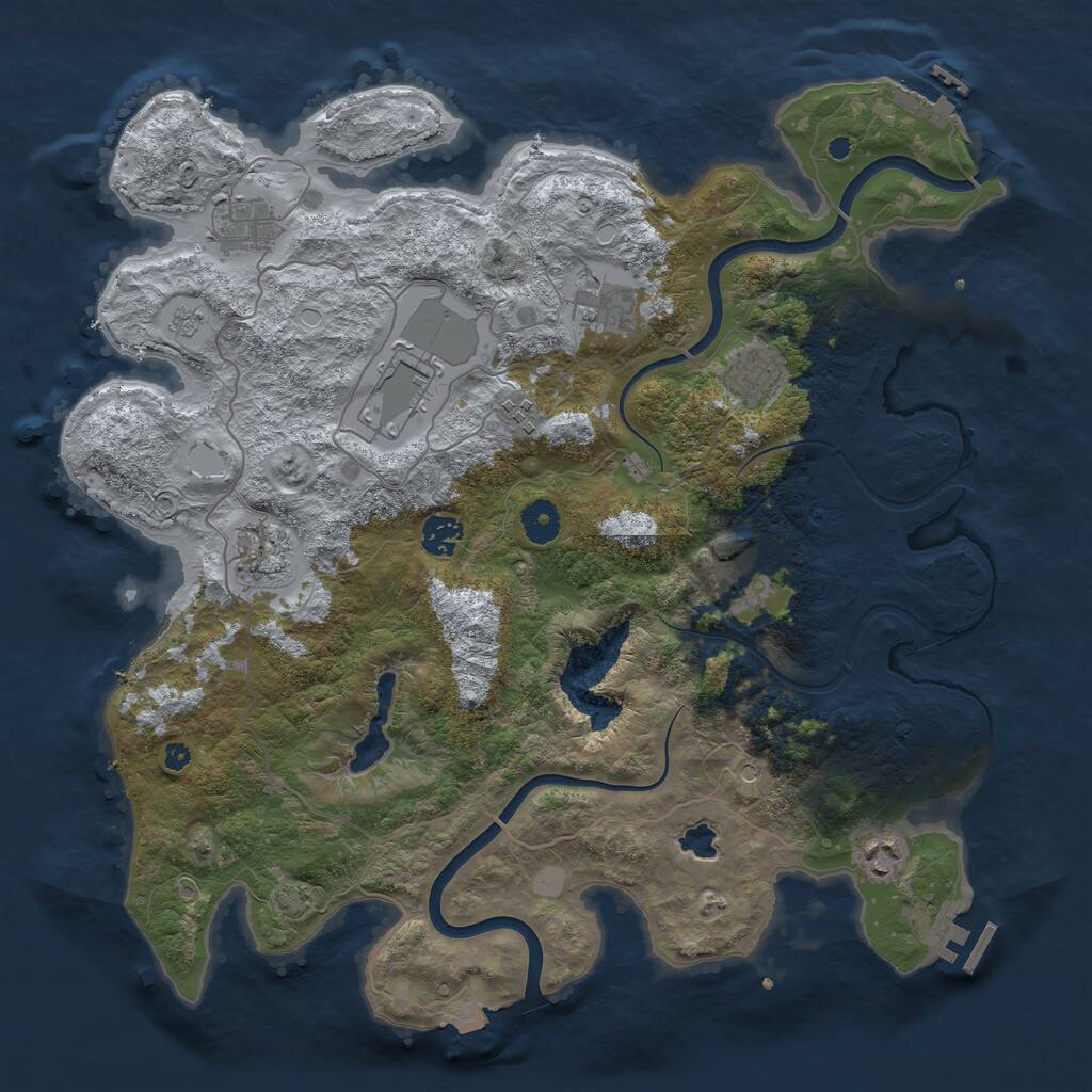 Rust Map: Procedural Map, Size: 4000, Seed: 776707325, 15 Monuments