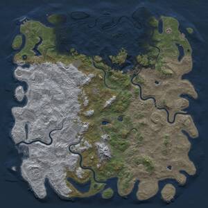 Thumbnail Rust Map: Procedural Map, Size: 6000, Seed: 811061005, 17 Monuments