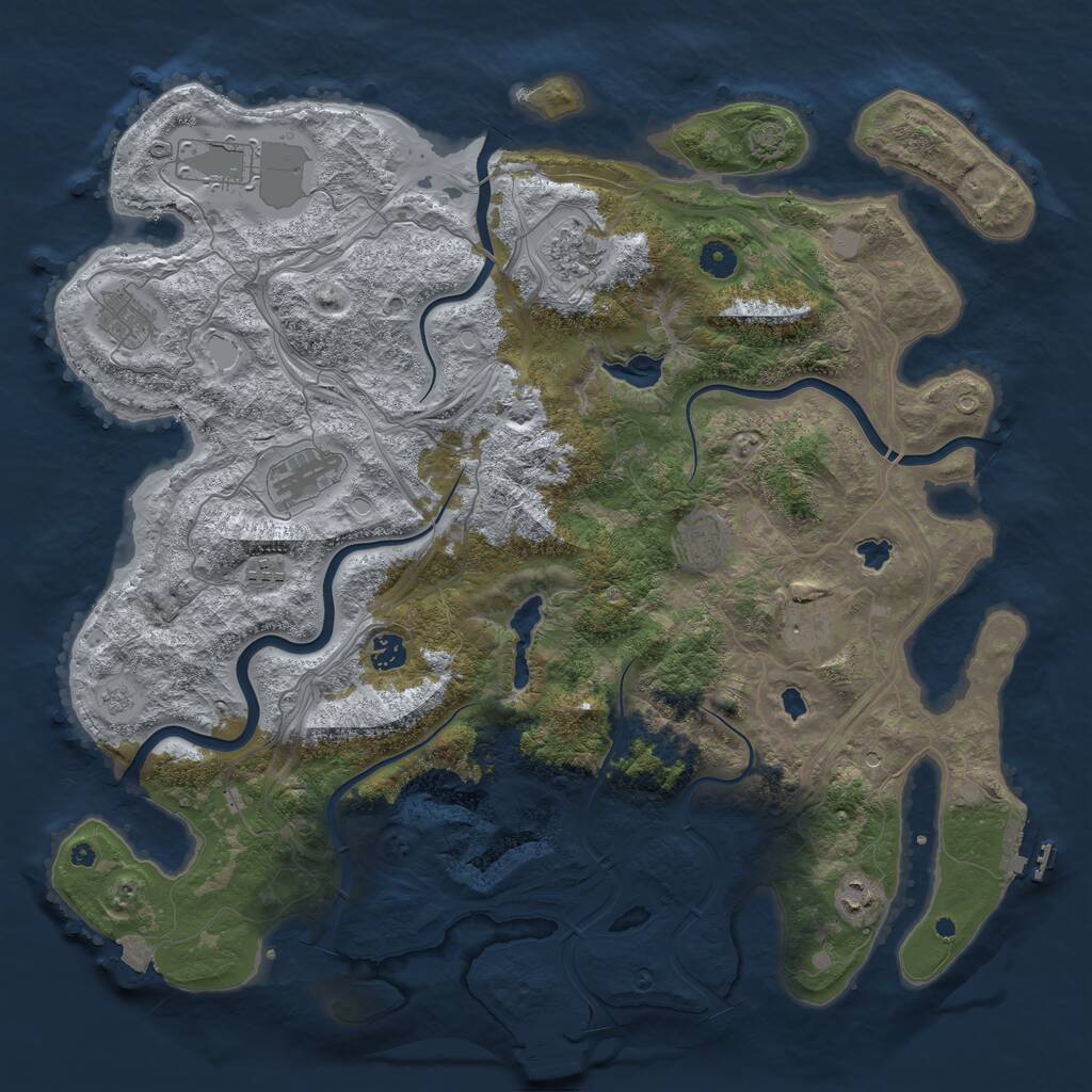 Rust Map: Procedural Map, Size: 4500, Seed: 1392205306, 15 Monuments