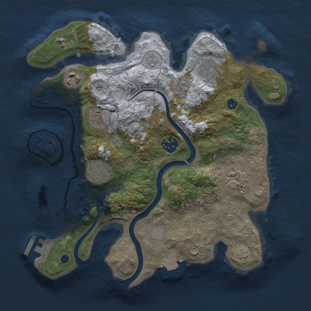 Rust Map: Procedural Map, Size: 3000, Seed: 1870016582, 12 Monuments