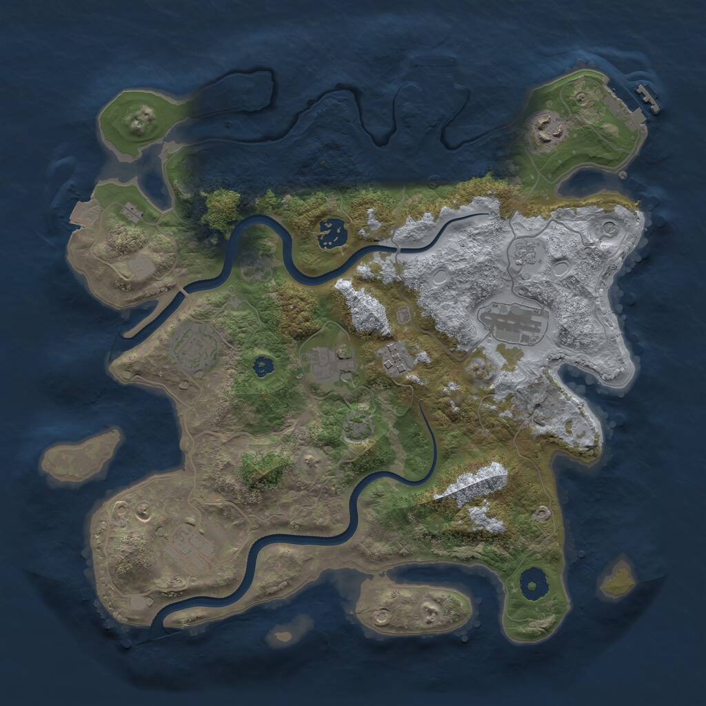 Rust Map: Procedural Map, Size: 3460, Seed: 1337, 13 Monuments