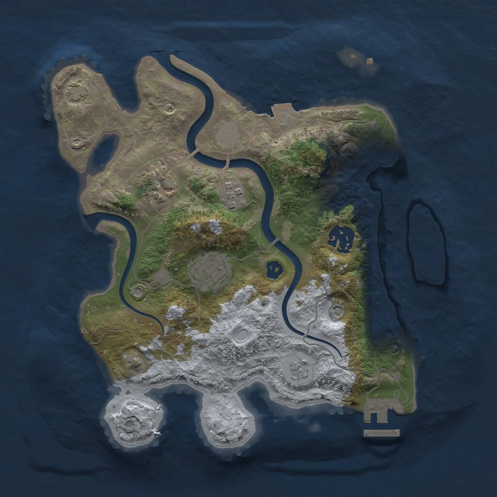 Rust Map: Procedural Map, Size: 2800, Seed: 1642335041, 9 Monuments
