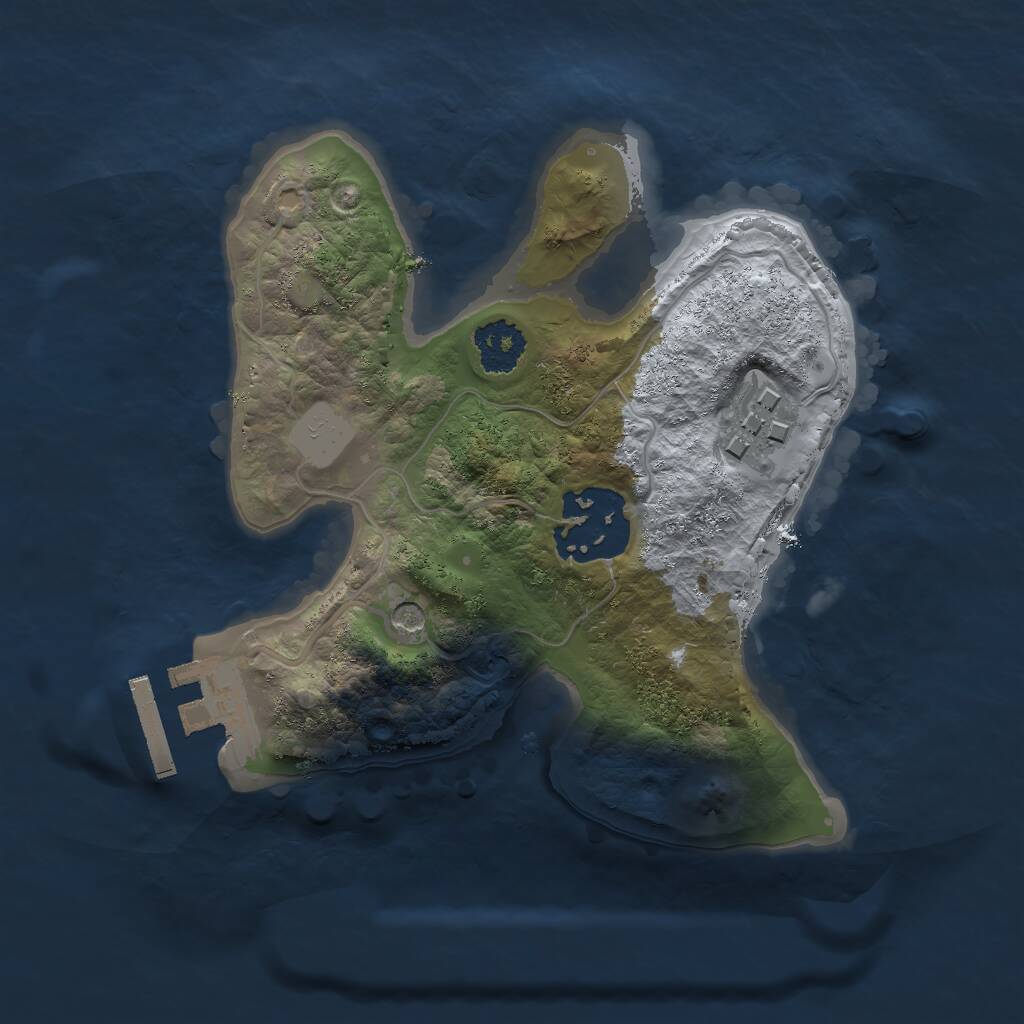 Rust Map: Procedural Map, Size: 2000, Seed: 825106608, 5 Monuments