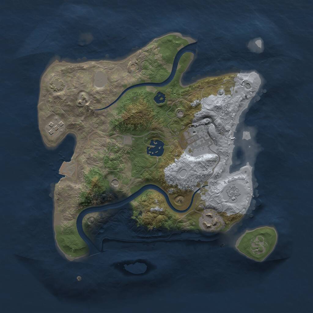 Rust Map: Procedural Map, Size: 2700, Seed: 677006017, 8 Monuments