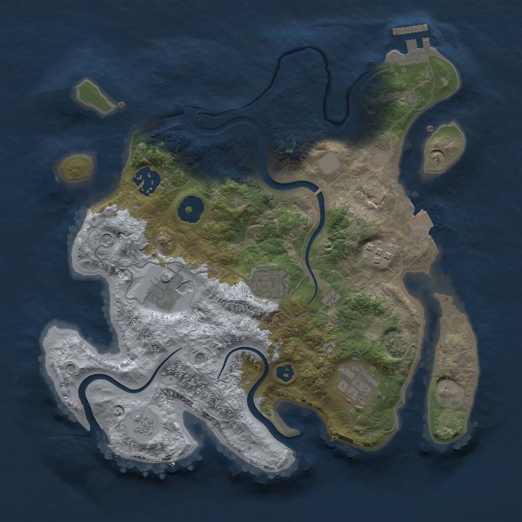 Rust Map: Procedural Map, Size: 3000, Seed: 1139016904, 10 Monuments