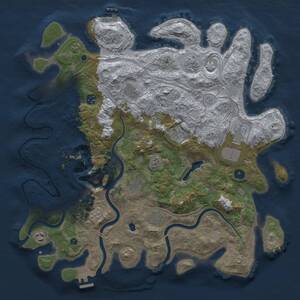 Thumbnail Rust Map: Procedural Map, Size: 4301, Seed: 864986, 15 Monuments